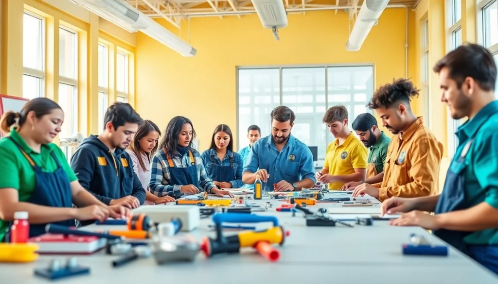 Engaged students in hands-on training at trade schools in southern California showcasing practical skills.
