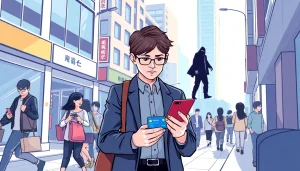 카드깡 관련 위험성을 나타내는 사람과 금융 거래 장면