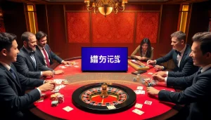 Engaging players at a luxurious casino table exploring 주소모음 with vibrant roulette and card games.