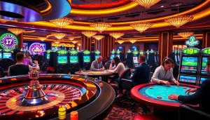 Experience the excitement of i9bet with professional gamblers at vibrant casino tables.