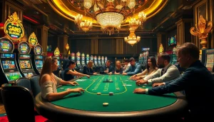 Exciting poker game action at f168info.com with luxurious casino ambiance.