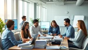 Professional team collaborating on VAT Services in UAE with financial charts and documents