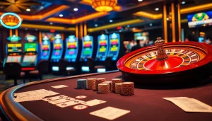 Engaging scene of jeetbuzz bangladesh highlighting poker chips and roulette for online gamblers.