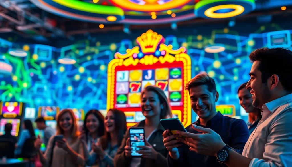 Permainan mesin slot Istana777 yang menyenangkan dengan pemain terlibat dan pengalaman penuh warna.