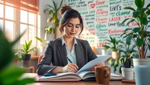 Capture the essence of Life in a Break Down with a woman reflecting in a tranquil workspace.