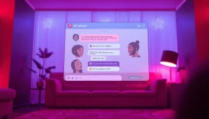 Engage in free AI sex chat with interactive and playful characters displayed on a modern chatbot interface.