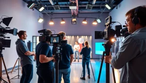 Capturing a vibrant scene with crew working at a Video Production Company Phoenix studio.