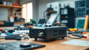 Analyze the features of das 142 device in a modern tech workspace.