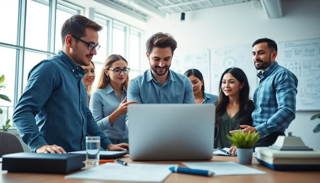 Engaged software quality assurance team at https://xqa.ca discussing development strategies.