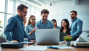 Engaged software quality assurance team at https://xqa.ca discussing development strategies.