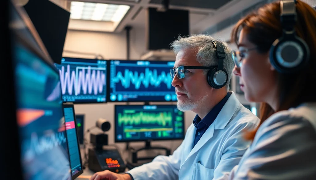 Generate realistic AI Voice audio samples using advanced technology in a modern lab environment.