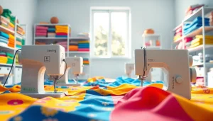 Beginnende naaiers werken enthousiast aan kleurrijke stoffen in een creatieve omgeving.