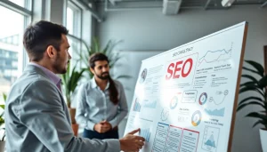 SEO Agentur Team collaborates on strategies in a modern office environment