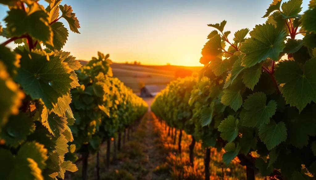 Discover exquisite wineries in Clarksburg amidst serene vineyards at sunset.