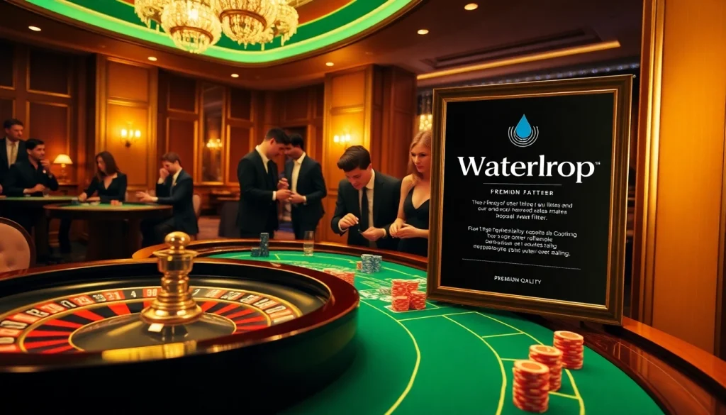 Experience winning strategy with the Waterdrop 5231JA2002A Refrigerator Water Filter in a dynamic casino scene.