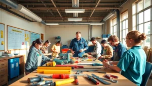 Students engaging in hands-on training at hawaii trade schools, showcasing practical learning.
