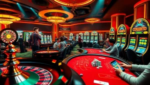 Trải nghiệm sự hồi hộp tại https://luck8.com với hình ảnh casino sống động, bao gồm roulette và máy đánh bạc.