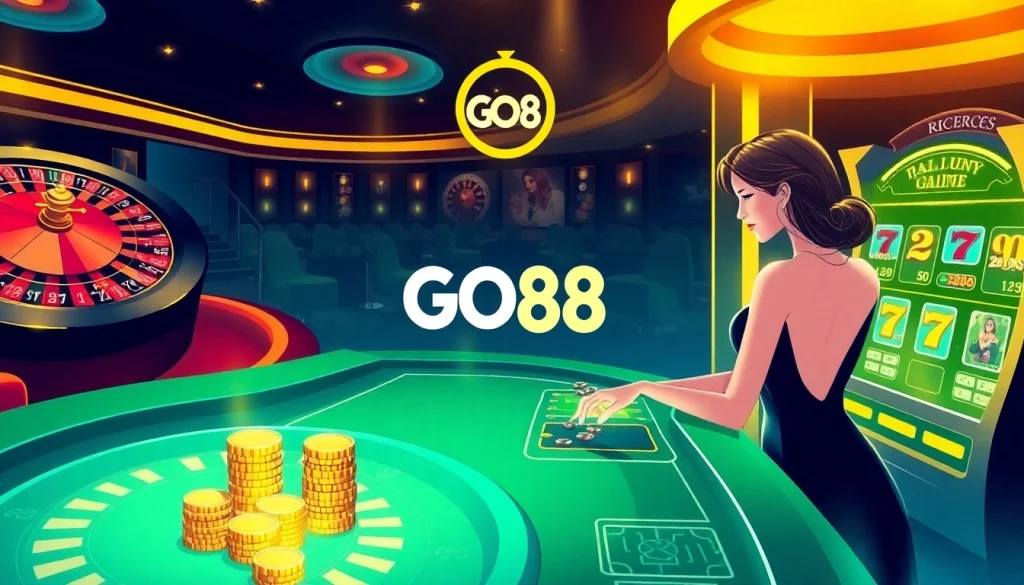 Engage in thrilling online gambling activities at GO88 with immersive gaming visuals and dynamic betting interfaces.