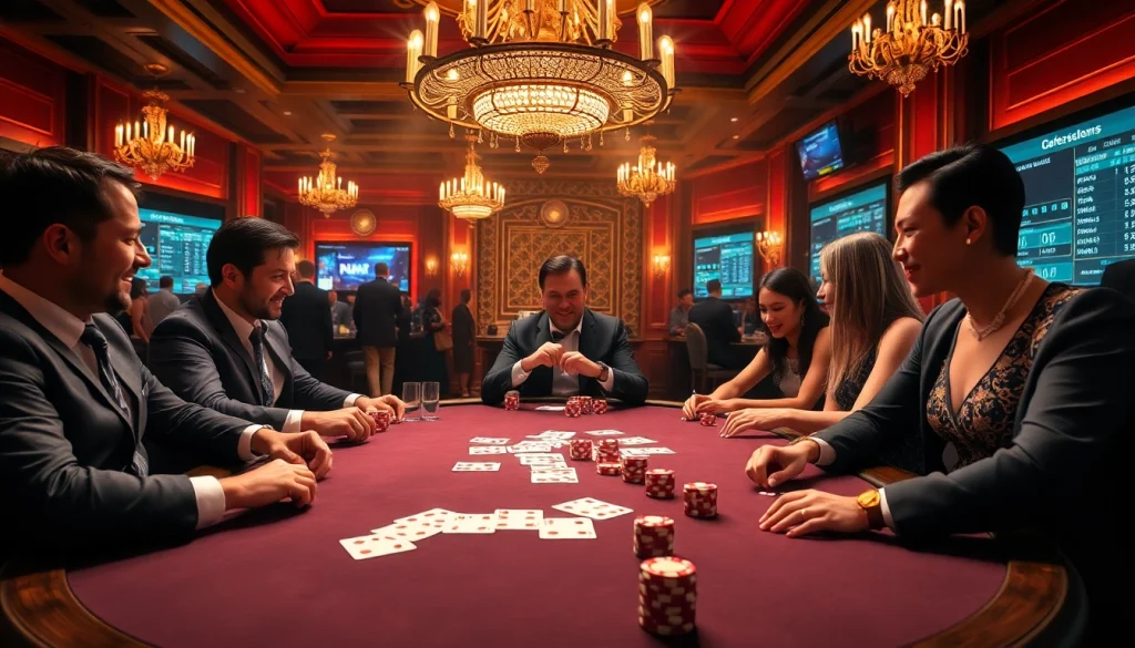 Experience the thrill of gambling at xx88 com with a vibrant poker scene showcasing excitement and strategy.