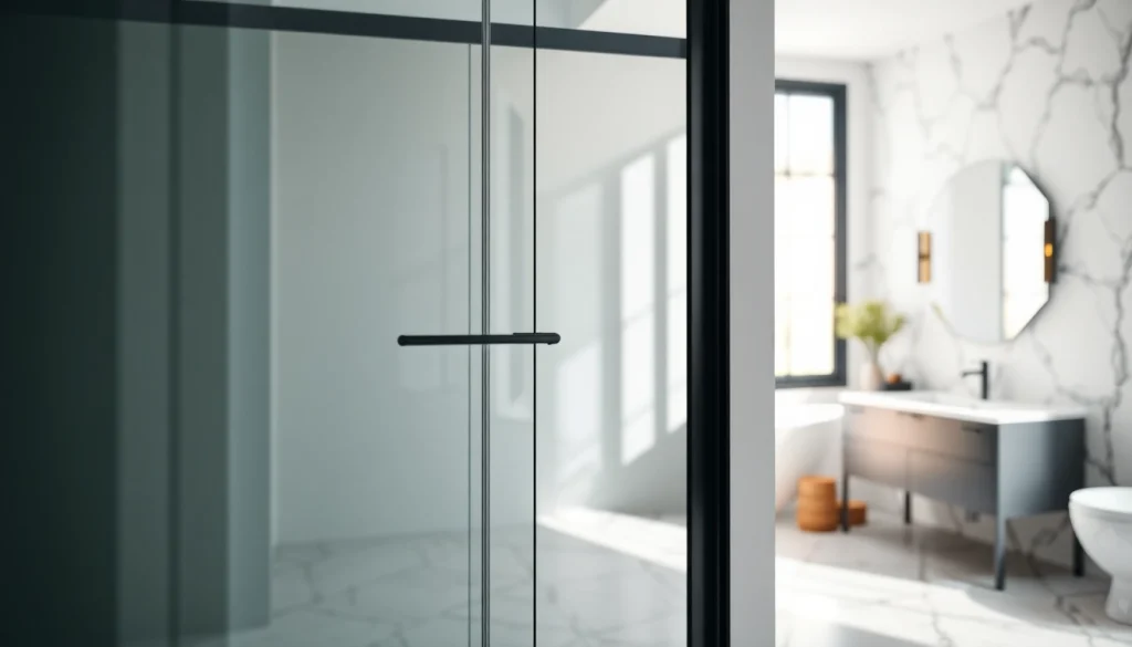 Enhance your bathroom with a black shower sliding door featuring sleek modern design elements.