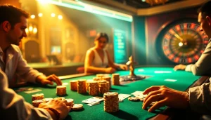 High-stakes poker game showcasing the original hidden wiki theme with luxurious chips and cards.