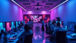 Innovative AI lab focusing on ai nsfw content generation with diverse team and advanced technology.