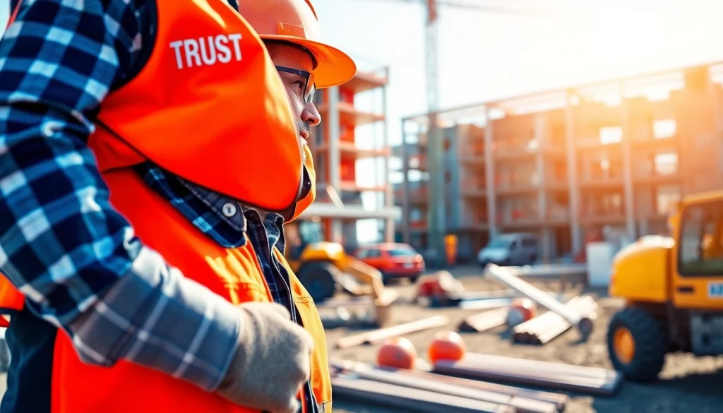 New Jersey General Contractor overseeing construction progress with machinery at the site.