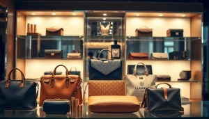 레플리카 제품들이 진열된 고급 부티크 내부 모습입니다.
