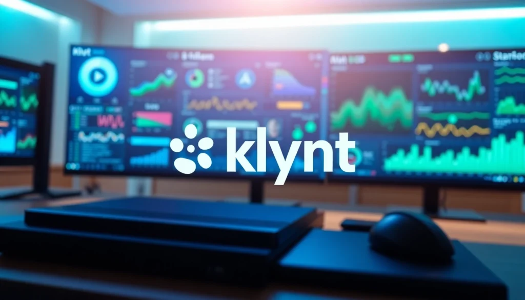 Engage with klynt: a cutting-edge digital media tool interface showcasing vibrant data visualizations.